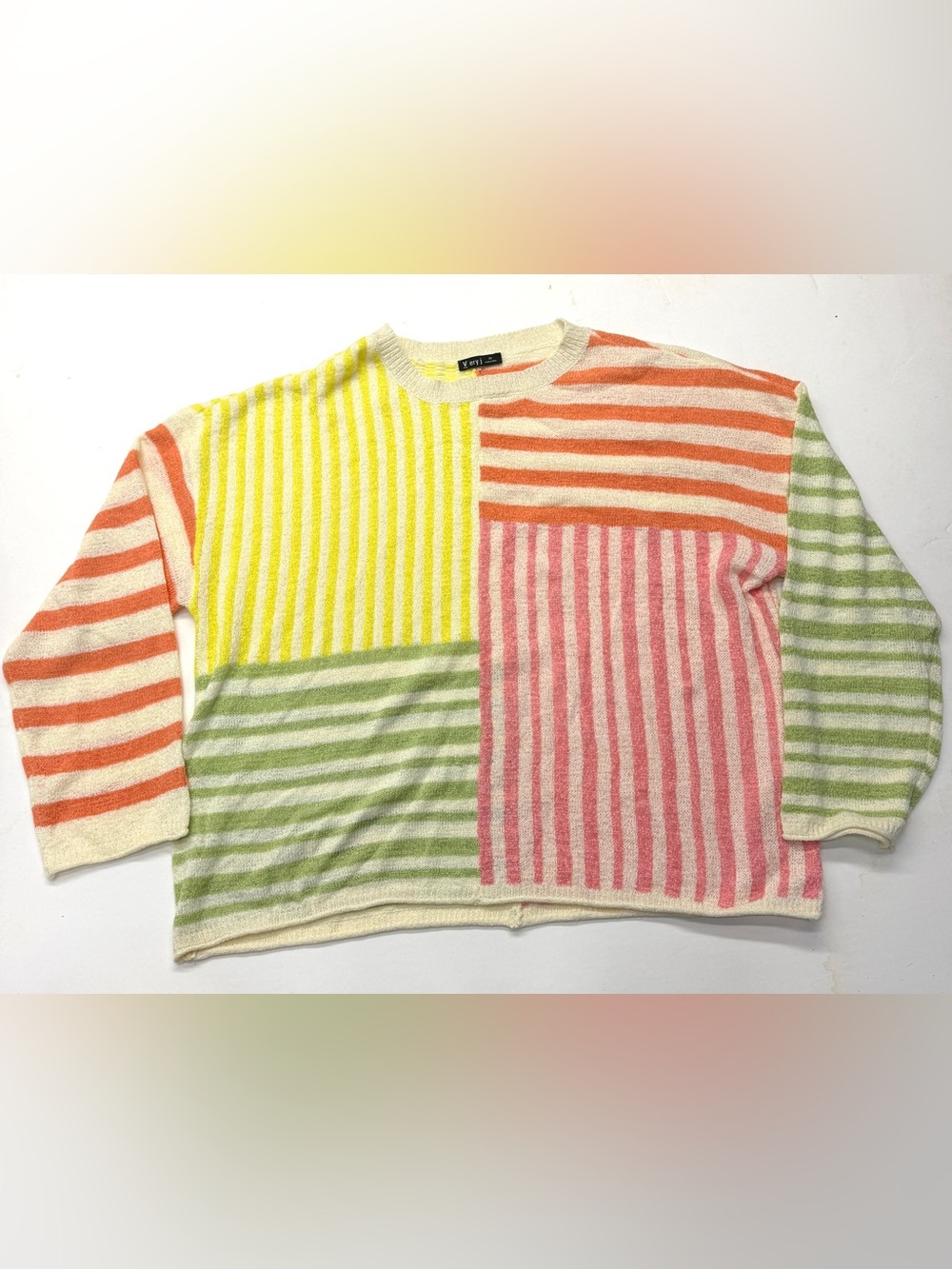Very J Multicolor Sweater Striped Colorblock